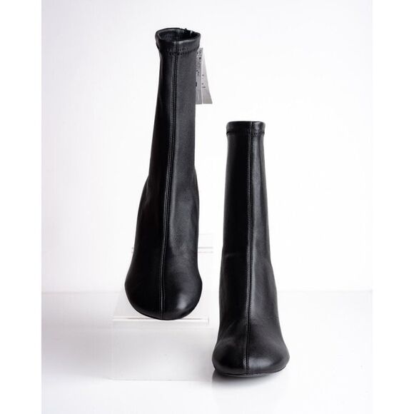 Zara Womens Soft Leather Boots Booties Black heeled US 6 EU 36 New 2101/410 - Picture 4 of 8